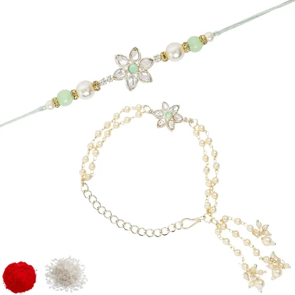Blue_And_White_Thread_Beaded_Rakhi_For_Raksha_Bandhan_For_Bhaiya_And_Bhabhi