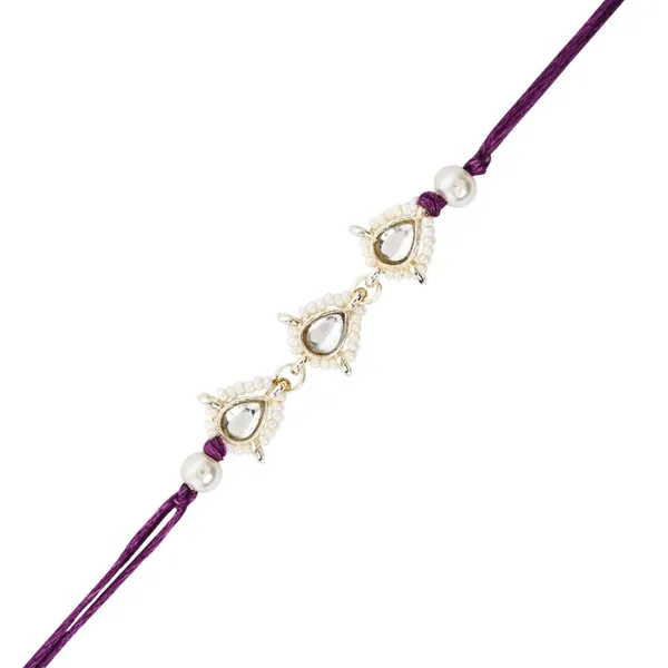 White_Thread_Beaded_Rakhi_For_Raksha_Bandhan_For_Bhaiya_And_Bhabhi