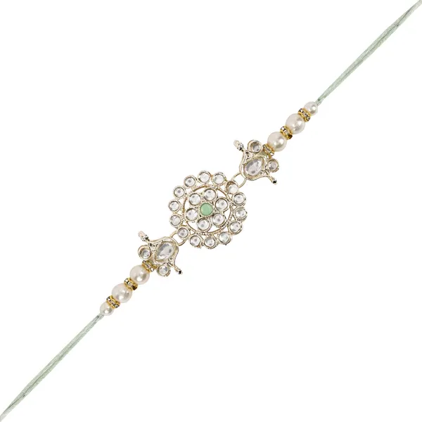 Elegant_Bhaiya_Bhabhi_Mint_Lumba_Pearl_&_Rakhi_With_Roli_Chawal_&_Card