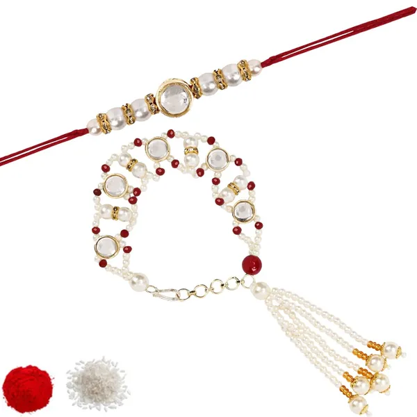Elegant_Bhaiya_Bhabhi_Red_Lumba_Pearl_&_Rakhi_With_Roli_Chawal_&Card