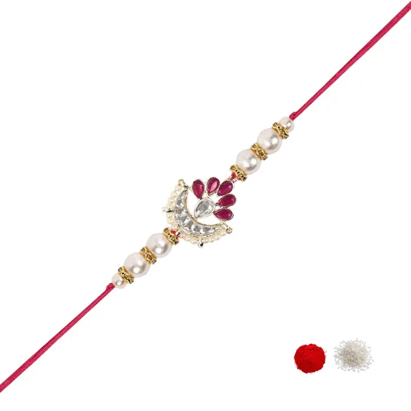 Delicate_Pearl_Beads_Pink_Rakhi_with_Roli_Chawal_&_Rakshabandhan_Card