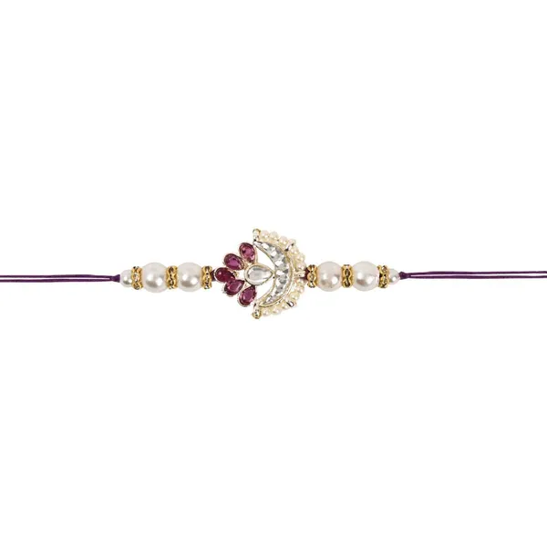 Delicate_Pearl_Beads_Wine_Rakhi_with_Roli_Chawal_&_Rakshabandhan_Card