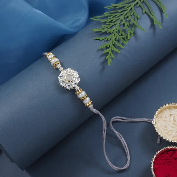 Grey_Thread_Beaded_Rakhi_For_Raksha_Bandhan_For_Brother
