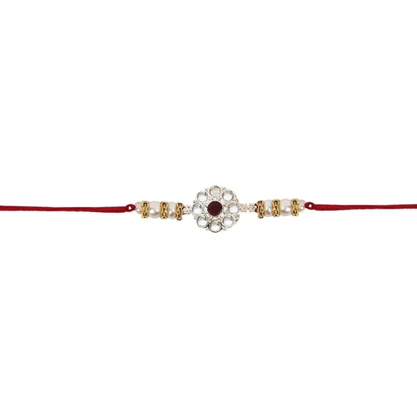 Delicate_Pearl_Beads_Maroon_Rakhi_with_Roli_Chawal_&_Rakshabandhan_Card