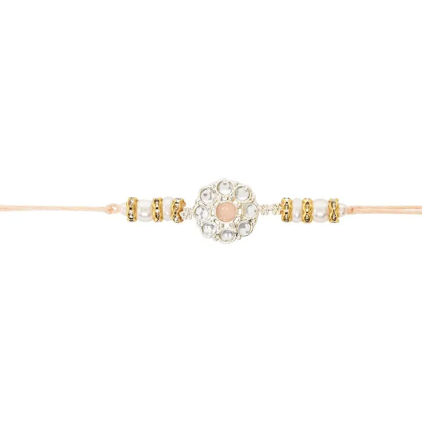 Delicate_Pearl_Beads_Peach_Rakhi_with_Roli_Chawal_&_Rakshabandhan_Card