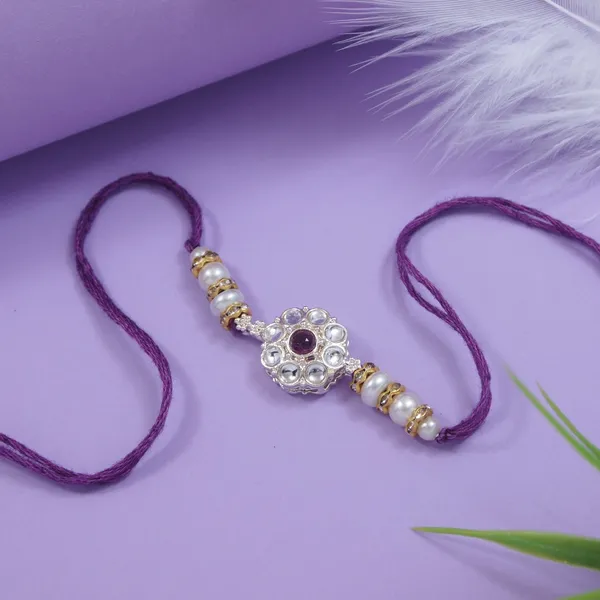 Purple_Thread_Beaded_Rakhi_For_Raksha_Bandhan_For_Brother