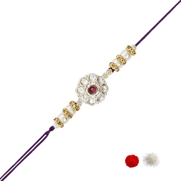 Purple_Thread_Beaded_Rakhi_For_Raksha_Bandhan_For_Brother