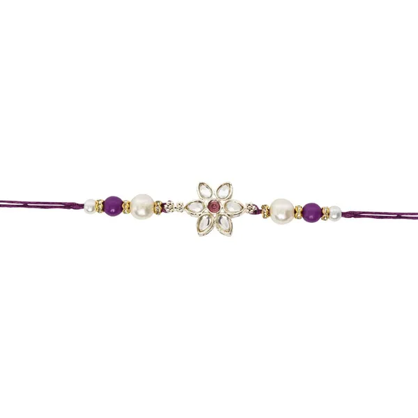 Delicate_Pearl_Beads_Wine_Rakhi_with_Roli_Chawal_&_Rakshabandhan_Card