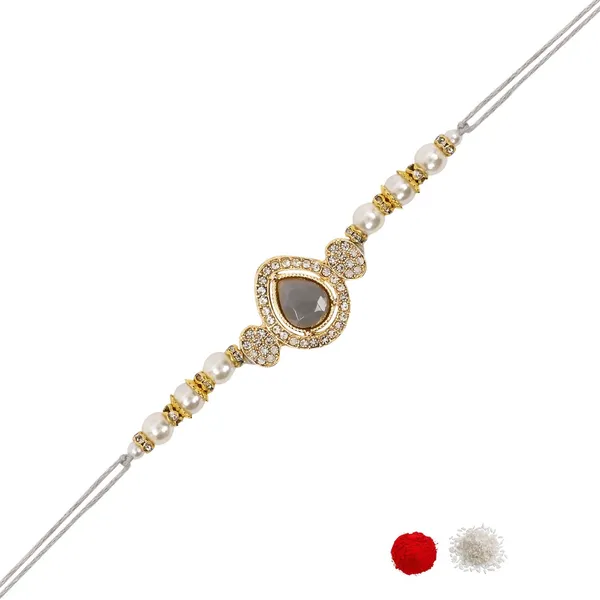 Grey_Thread_Beaded_Rakhi_For_Raksha_Bandhan_For_Brother