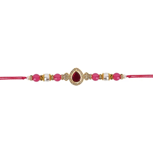 Delicate_Pearl_Beads_Pink_Rakhi_with_Roli_Chawal_&_Rakshabandhan_Card