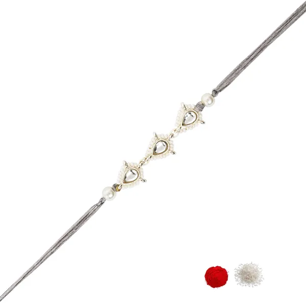Delicate_Pearl_Beads_Grey_Rakhi_with_Roli_Chawal_&_Rakshabandhan_Card