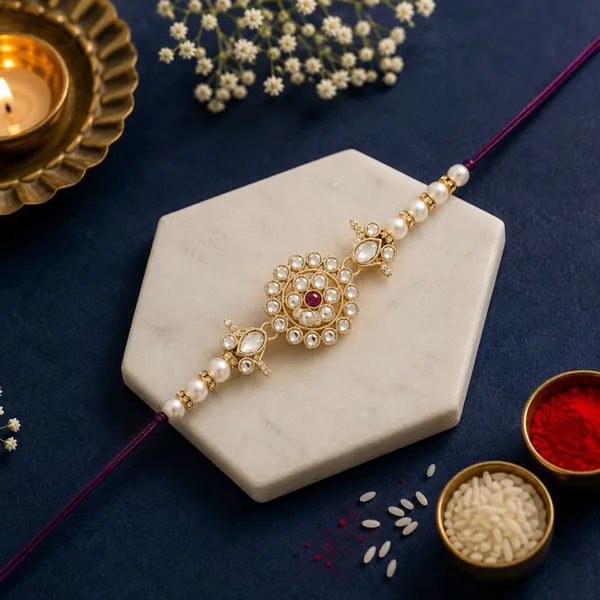 Delicate_Pearl_Beads_Wine_Rakhi_with_Roli_Chawal_&_Rakshabandhan_Card