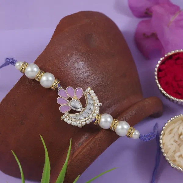 Elegance_Kundan_&_Pearl_Beads_Rakhi_with_Roli_Chawal_&_Card_(Pack_of_2)