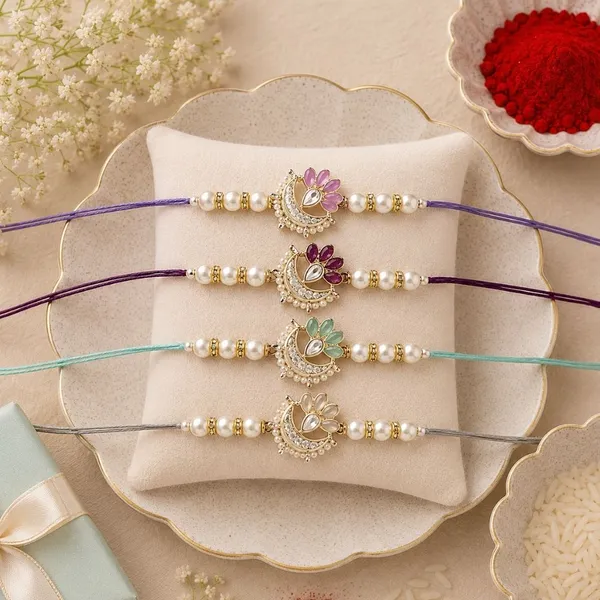 Elegance_Kundan_&_Pearl_Beads_Rakhi_with_Roli_Chawal_&_Card_(Pack_of_4)