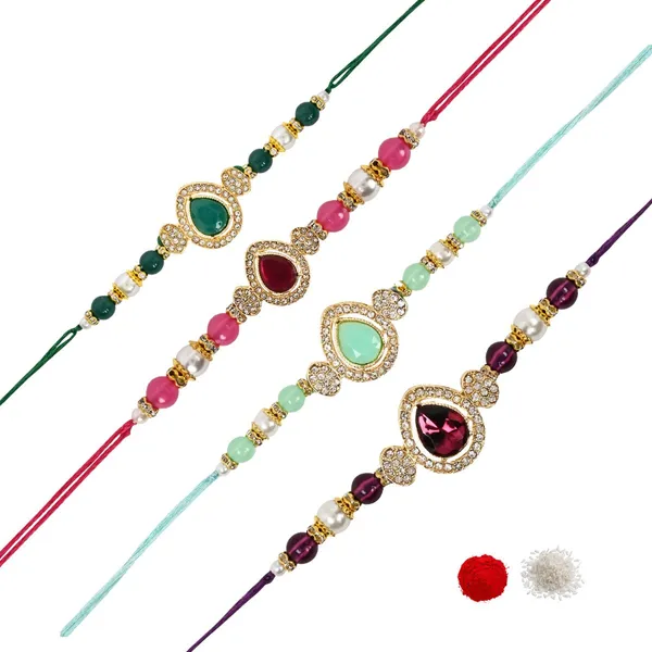 Elegance_Kundan_&_Pearl_Beads_Rakhi_with_Roli_Chawal_&_Card_(Pack_of_4)