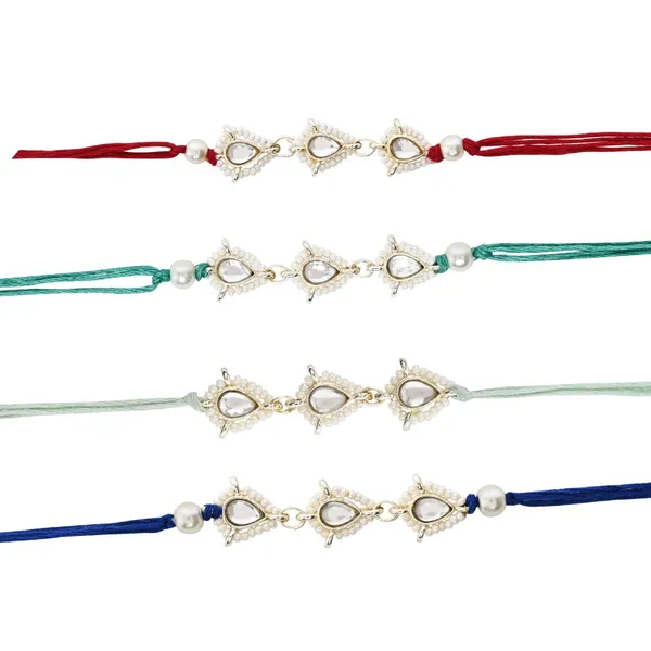 Elegance_Kundan_&_Pearl_Beads_Rakhi_with_Roli_Chawal_&_Card_(Pack_of_4)