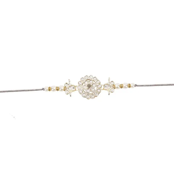Delicate_Pearl_Beads_Grey_Rakhi_with_Roli_Chawal_&_Rakshabandhan_Card