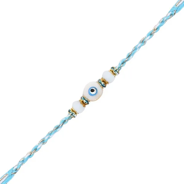 Blue_And_White_Thread_Beaded_Rakhi_For_Raksha_Bandhan_For_Brother