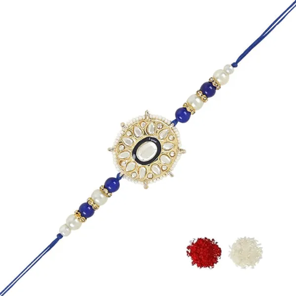 Beautiful_Kundan_&_Pearl_Beads_Rakhi_with_Roli_Chawal_&_Card