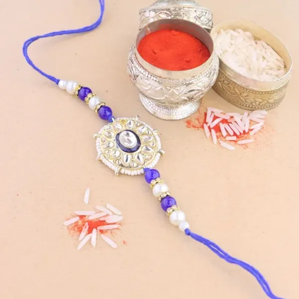 Beautiful_Kundan_&_Pearl_Beads_Rakhi_with_Roli_Chawal_&_Card
