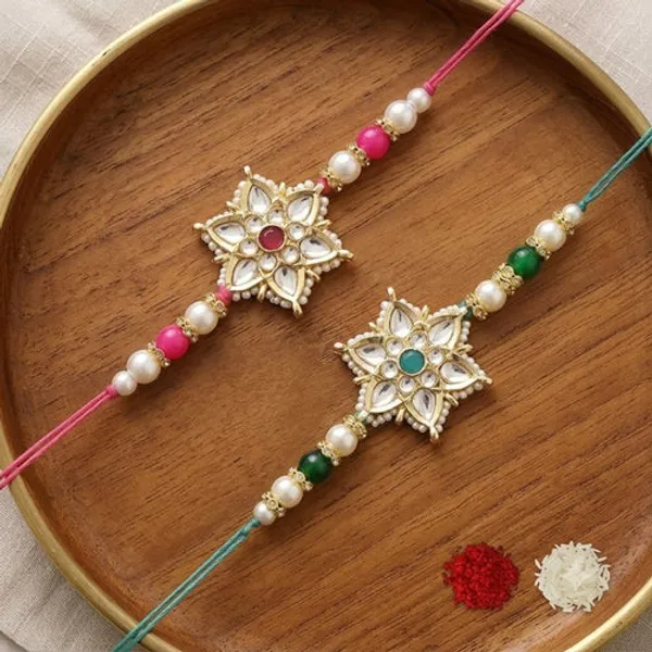 Beautiful_Kundan_&_Pearl_Rakhi_with_Roli_Chawal_&_Card_(Pack_of_2)