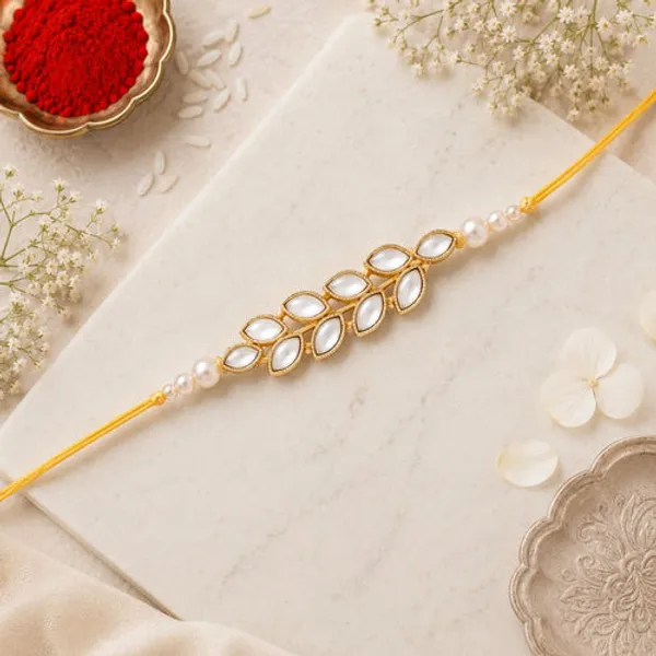 Gold_Plated_Pearl_Stone_Beaded_Rakhi_Bracelet_for_Brother/Men