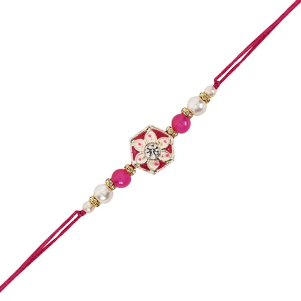 Designer_Bhaiya_Bhabhi_pink_Lumba_Bracelet_&_Rakhi_With_Roli_Chawal_&_Card