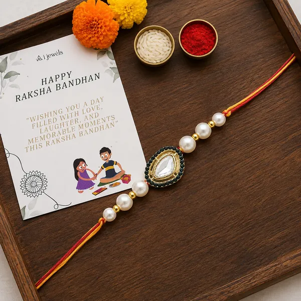 Beautiful_Kundan_&_Pearl_Rakhi_with_Roli_Chawal_&_Card