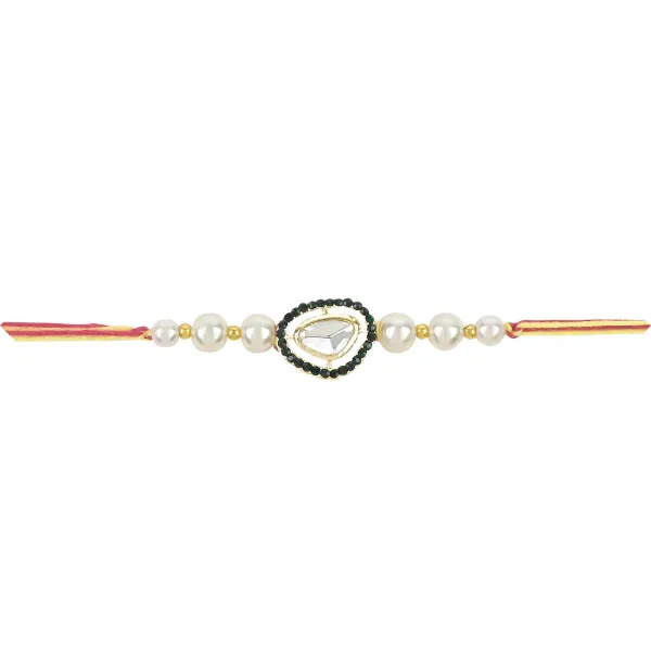 Beautiful_Kundan_&_Pearl_Rakhi_with_Roli_Chawal_&_Card