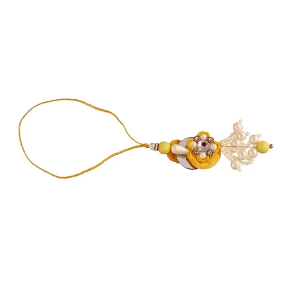Yellow_White_Pearl_Bead_Bhaiya_Bhabhi_Rakhi_With_Roli_and_Chawal