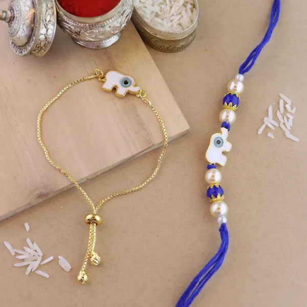 Elephant_Shape_Enamel_Bhaiya_Bhabhi_Lumba_Bracelet_&_Rakhi_With_Roli_Chawal_&_Card