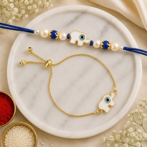 Elephant_Shape_Enamel_Bhaiya_Bhabhi_Lumba_Bracelet_&_Rakhi_With_Roli_Chawal_&_Card