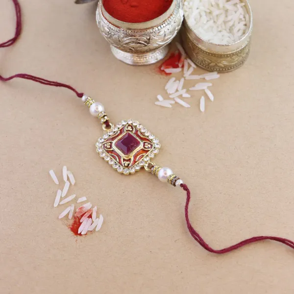 Colourful_Beads_And_Meenakari_Rakhi_with_Roli_Chawal_&_Card