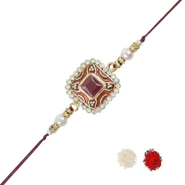 Colourful_Beads_And_Meenakari_Rakhi_with_Roli_Chawal_&_Card