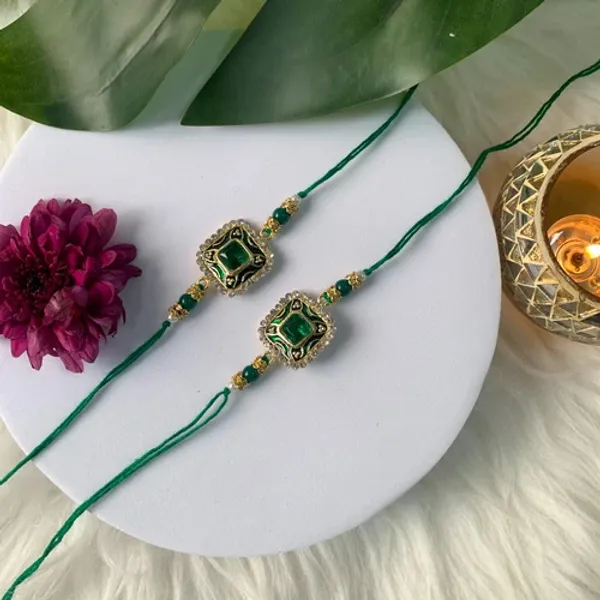Green_Thread_Beaded_Rakhi_For_Raksha_Bandhan_For_Bhaiya_And_Bhabhi