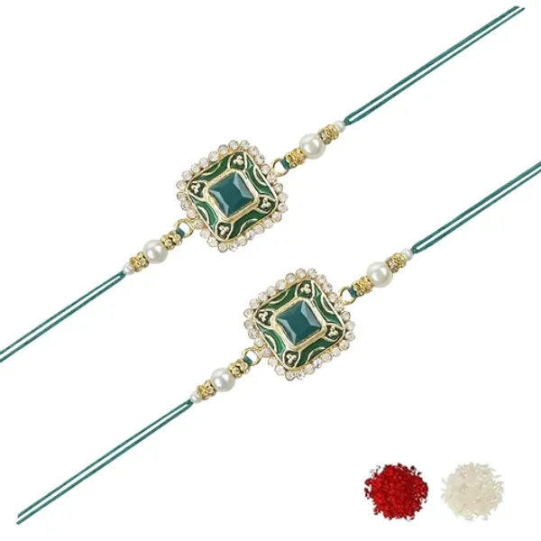 Green_Thread_Beaded_Rakhi_For_Raksha_Bandhan_For_Bhaiya_And_Bhabhi