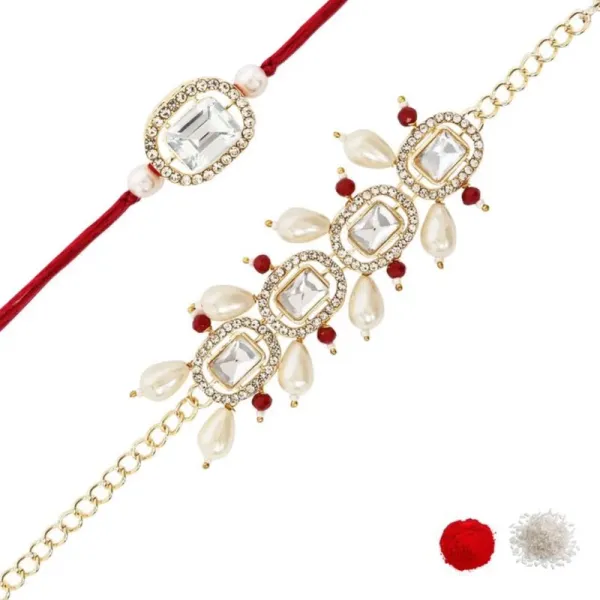 Elegant_Bhaiya_Bhabhi_Red_Lumba_Pearl_&_Rakhi_With_Roli_Chawal_&Card