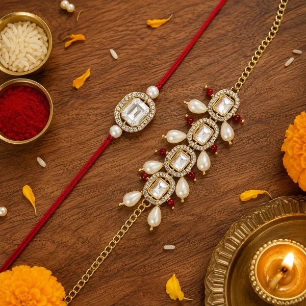 Elegant_Bhaiya_Bhabhi_Red_Lumba_Pearl_&_Rakhi_With_Roli_Chawal_&Card