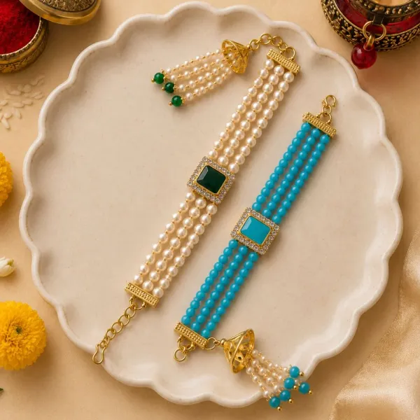 Gold_Plated_Hanging_Pearl_Studded_Combo_Lumba_for_Bhabhi_(Pack_of_2)