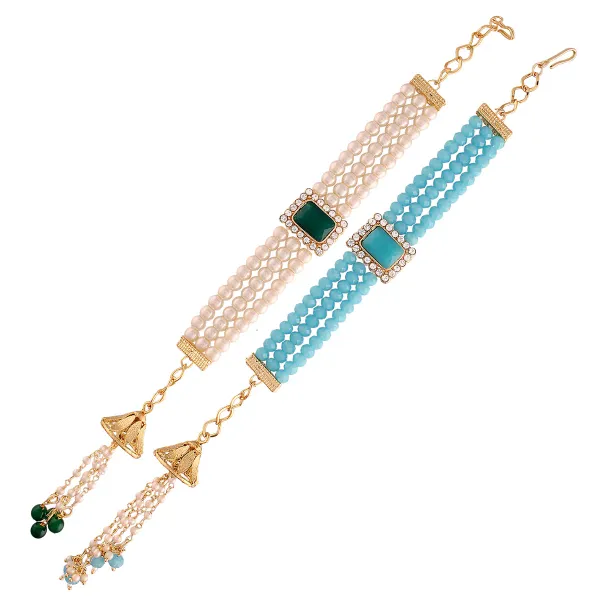Gold_Plated_Hanging_Pearl_Studded_Combo_Lumba_for_Bhabhi_(Pack_of_2)