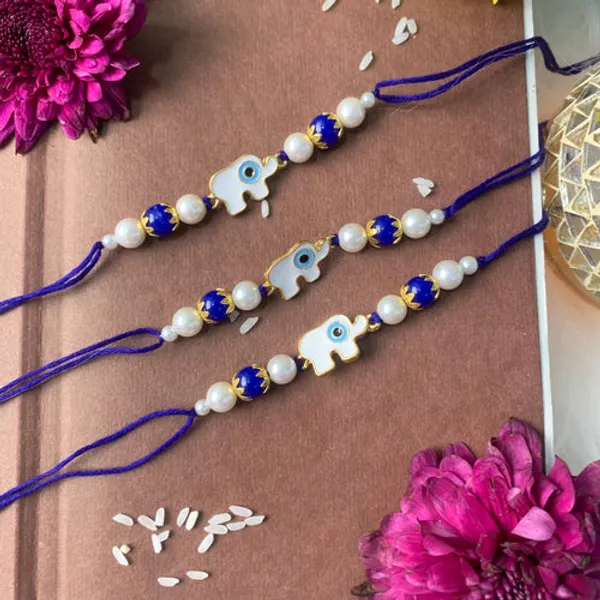 Elephant_Shape_Enamel_Bhaiya_Rakhi_With_Roli_Chawal_&_Card_(Pack_of_3)