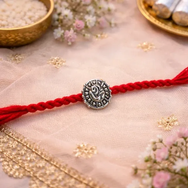 Om_Rakhi_with_Roli_Chawal_&_Rakshabandhan_Card