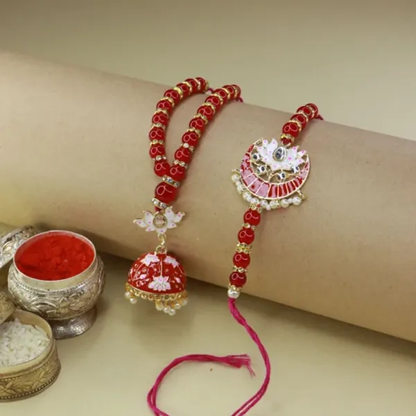 Designer_Bhaiya_Bhabhi_Hanging_Lumba_&_Rakhi_Combo_Set