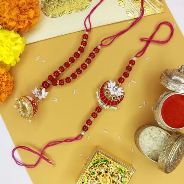 Designer_Bhaiya_Bhabhi_Hanging_Lumba_&_Rakhi_Combo_Set