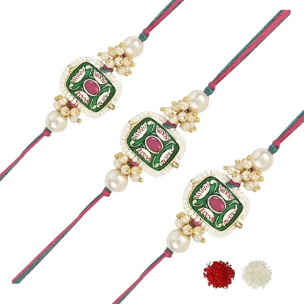 Mesmerizing_Kundan_And_Meena_Rakhi_With_Roli_Chawal_&_Card_(Pack_of_3)