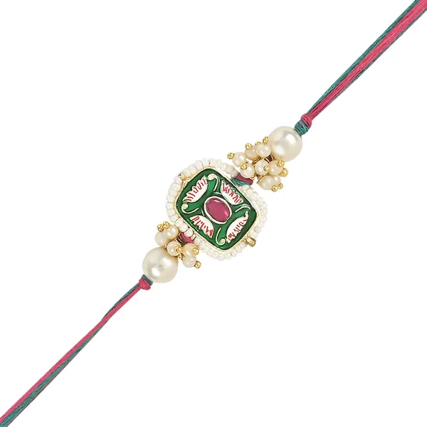 Mesmerizing_Kundan_And_Meena_Rakhi_With_Roli_Chawal_&_Card_(Pack_of_3)
