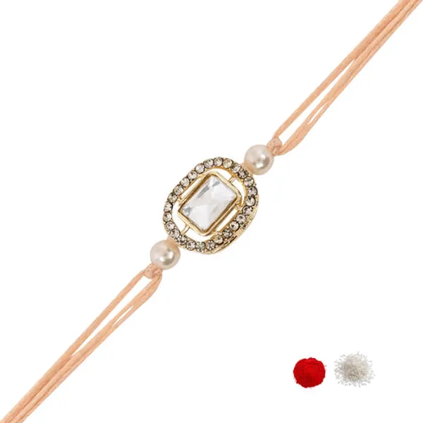 Delicate_Pearl_Beads_Peach_Rakhi_with_Roli_Chawal_&_Rakshabandhan_Card