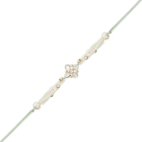 Elegant_Bhaiya_Bhabhi_White_Lumba_Pearl_Rakhi_With_Roli_Chawal_&Card