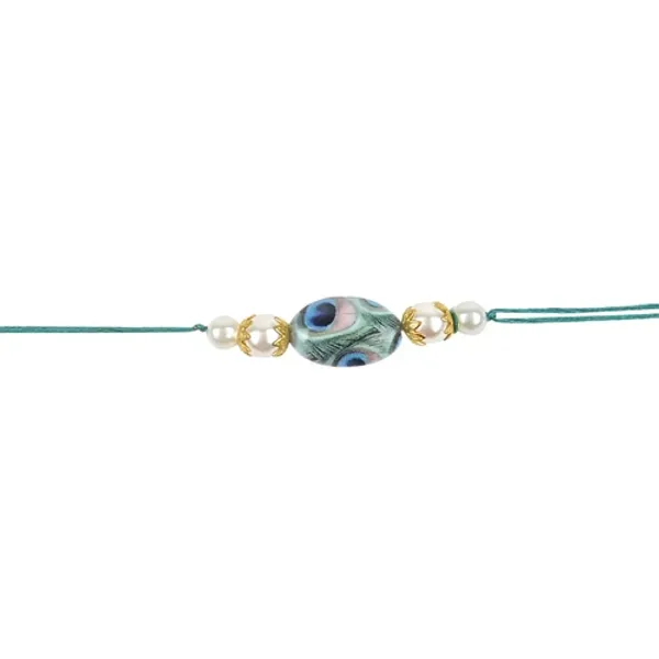 Beautiful_Peacock_Feather_Rakhi_with_Roli_Chawal_&_Card