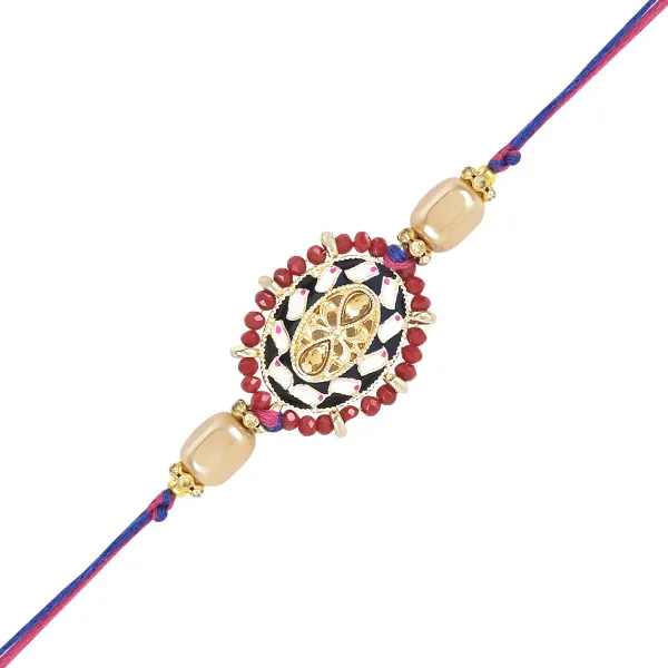 Beautiful_Kundan_&_Pearl_Rakhi_with_Roli_Chawal_&_Card